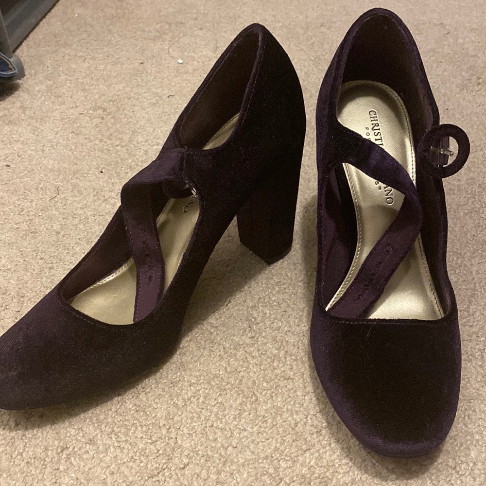 Suede Purple Block Heel (Christian Siriano)